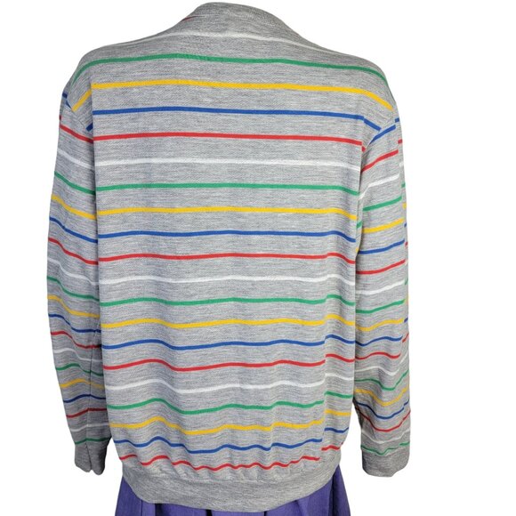 Wrangler Vintage 80s Sweatshirt Unisex XL Women Men Primary Stripe Shirt Top Fun - Picture 4 of 13